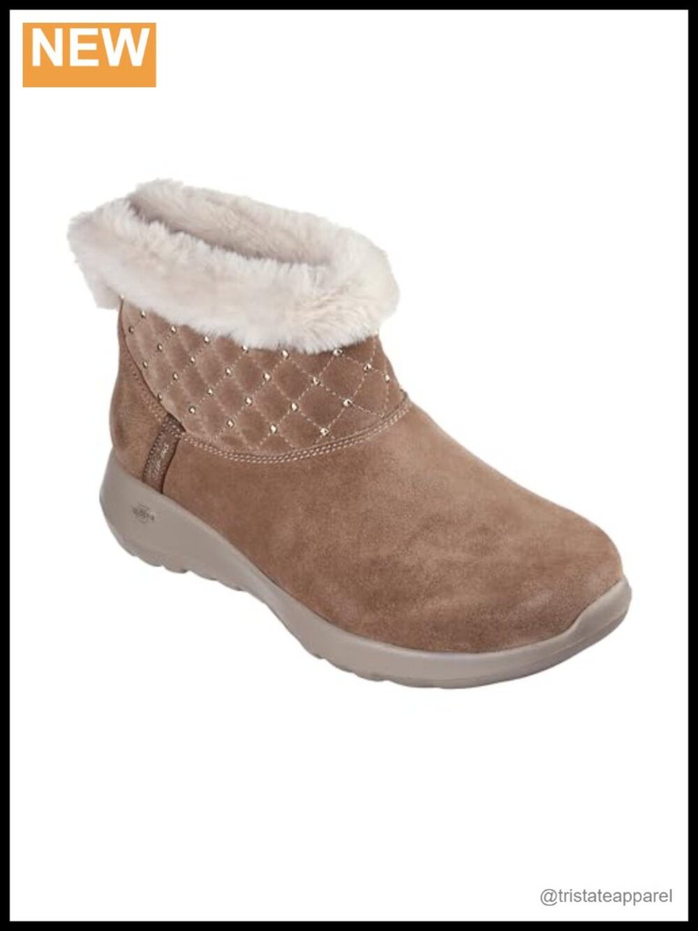 Suede Faux Fur Lined Ankle Boots Slip On Hands Free Water Repellent